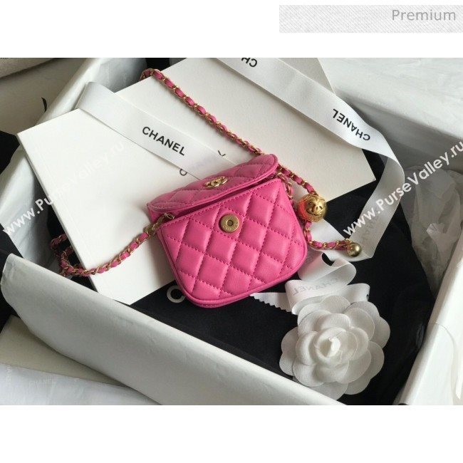 Chanel Quilted Lambskin Mini Flap Waist Bag with Metal Ball AP1461 Pink 2020 (KN-20061713)