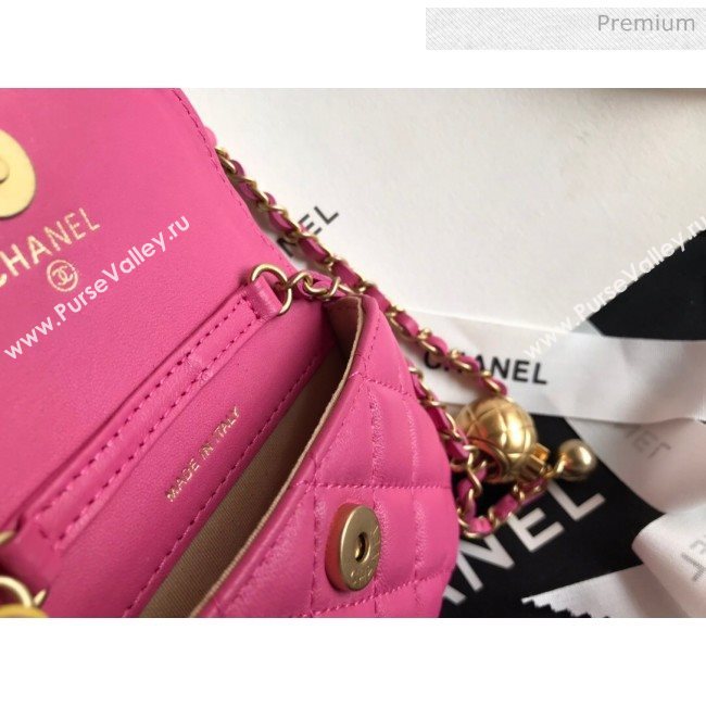 Chanel Quilted Lambskin Mini Flap Waist Bag with Metal Ball AP1461 Pink 2020 (KN-20061713)