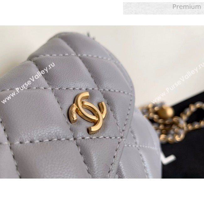 Chanel Quilted Lambskin Mini Flap Waist Bag with Metal Ball AP1461 Gray 2020 (KN-20061714)