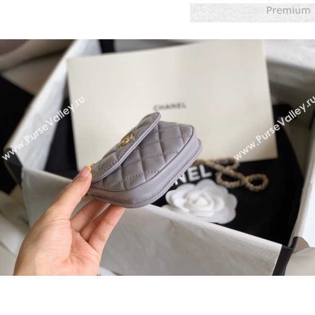 Chanel Quilted Lambskin Mini Flap Waist Bag with Metal Ball AP1461 Gray 2020 (KN-20061714)