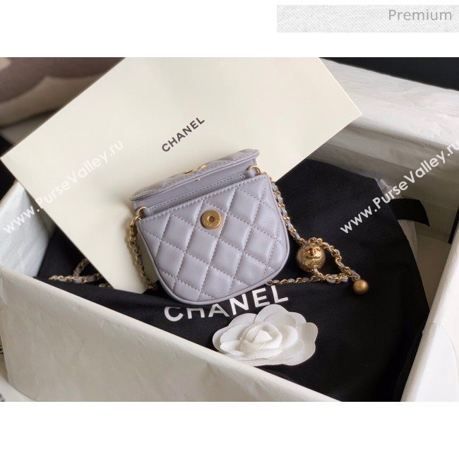 Chanel Quilted Lambskin Mini Flap Waist Bag with Metal Ball AP1461 Gray 2020 (KN-20061714)