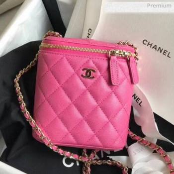 Chanel Quilted Calfskin Mini Vanity Case with Classic Chain AP1466 Pink 2020 (KN-20061721)