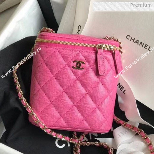 Chanel Quilted Calfskin Mini Vanity Case with Classic Chain AP1466 Pink 2020 (KN-20061721)