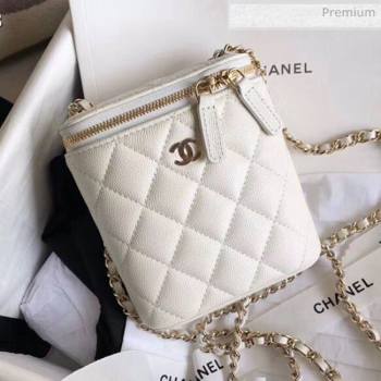 Chanel Quilted Calfskin Mini Vanity Case with Classic Chain AP1466 White 2020 (KN-20061719)