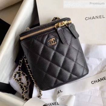 Chanel Quilted Calfskin Mini Vanity Case with Classic Chain AP1466 Black 2020 (KN-20061720)