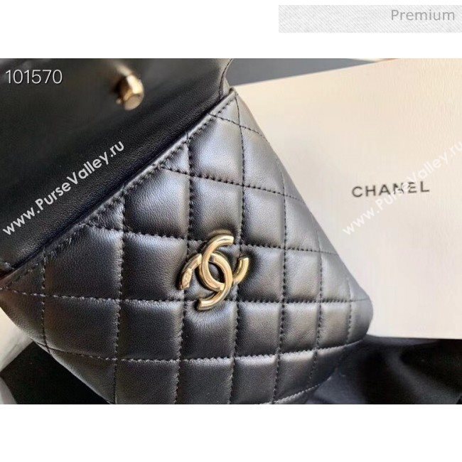 Chanel Quilted Lambskin Phone Holder Clutch with Chain and Coin Purse AP1191 Black 2020 (KN-20061727)