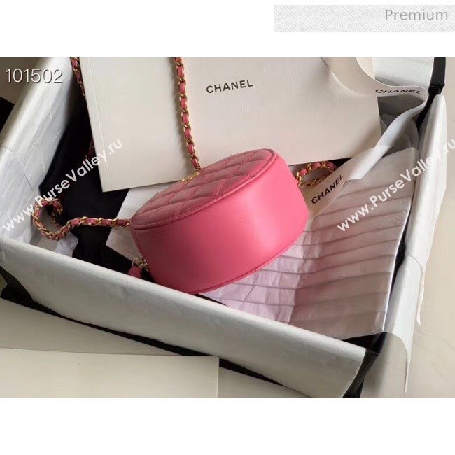 Chanel Quilted Lambskin Round Clutch with Metal Ball Chain Pink 2020 (KN-20061805)