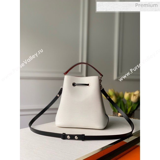 Louis Vuitton NéoNoé BB Epi Leather Bucket Bag M55556 White/ Black/Scarlet Red 2020 (KI-20061904)