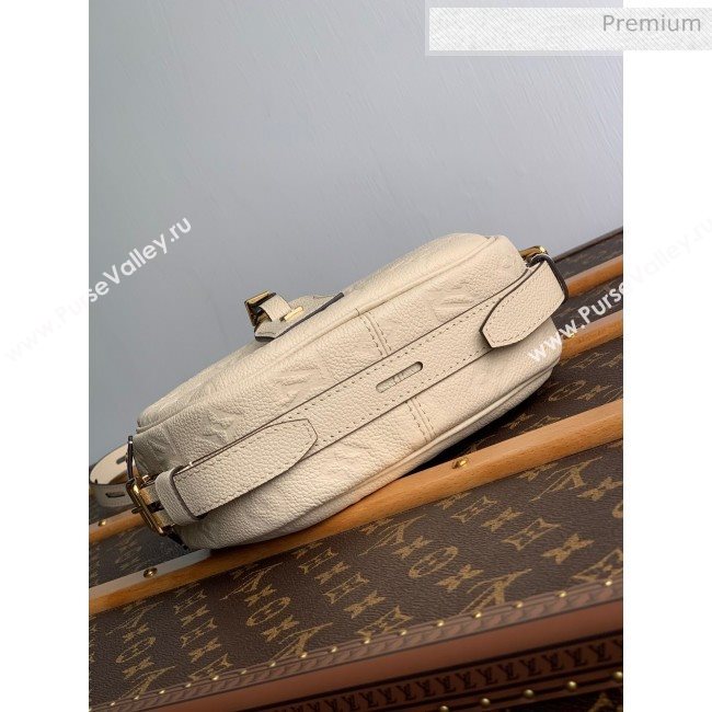 Louis Vuitton Boite Chapeau Souple MM Bag in Monogram Embossed Leather M45276 Cream Beige 2020 (KI-20061910)