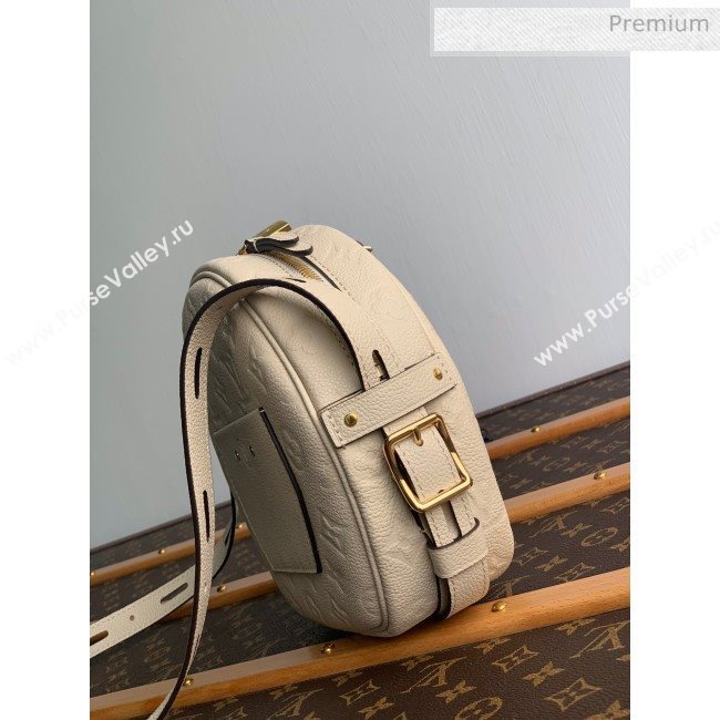 Louis Vuitton Boite Chapeau Souple MM Bag in Monogram Embossed Leather M45276 Cream Beige 2020 (KI-20061910)