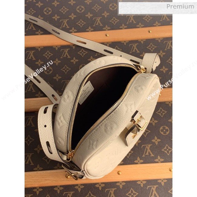 Louis Vuitton Boite Chapeau Souple MM Bag in Monogram Embossed Leather M45276 Cream Beige 2020 (KI-20061910)