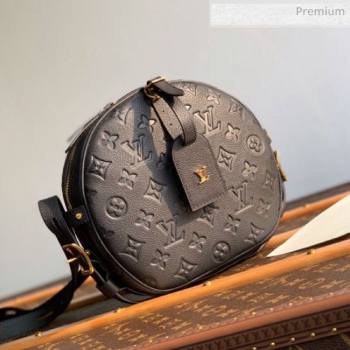Louis Vuitton Boite Chapeau Souple MM Bag in Monogram Embossed Leather M45167 Black 2020 (KI-20061911)