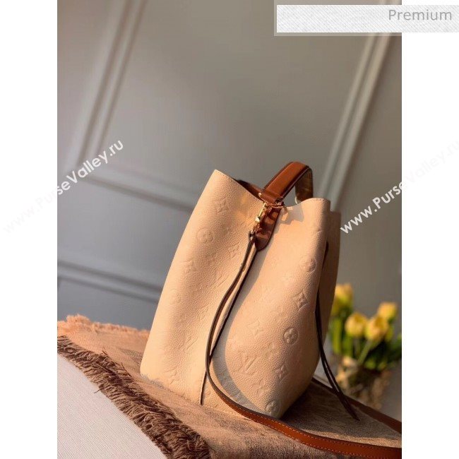 Louis Vuitton NéoNoé MM Bucket Bag in Monogram Embossed Leather M45307 Cream Beige 2020 (KI-20061914)