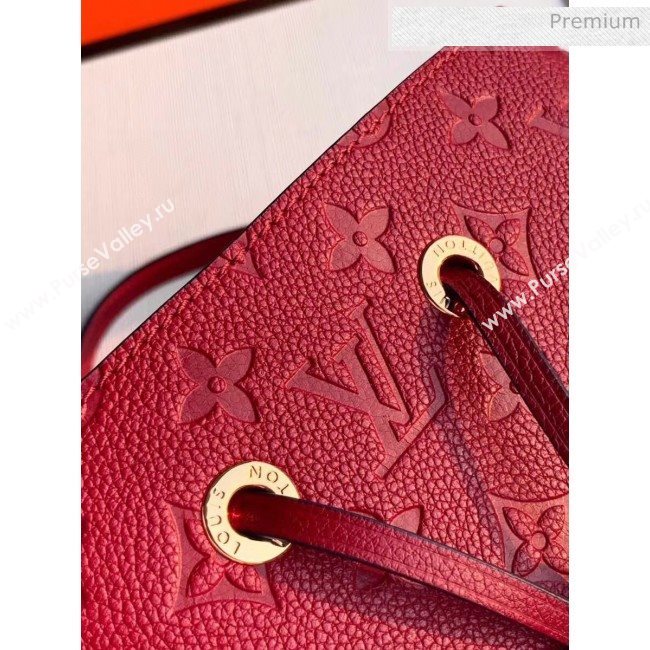 Louis Vuitton NéoNoé MM Bucket Bag in Monogram Embossed Leather M45256 Red 2020 (KI-20061916)