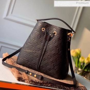 Louis Vuitton NéoNoé MM Bucket Bag in Monogram Embossed Leather M45256 Black 2020 (KI-20061917)