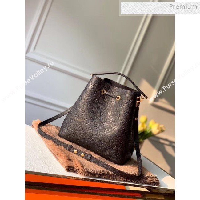 Louis Vuitton NéoNoé MM Bucket Bag in Monogram Embossed Leather M45256 Black 2020 (KI-20061917)