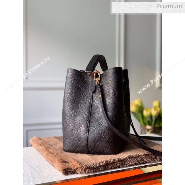 Louis Vuitton NéoNoé MM Bucket Bag in Monogram Embossed Leather M45256 Black 2020 (KI-20061917)