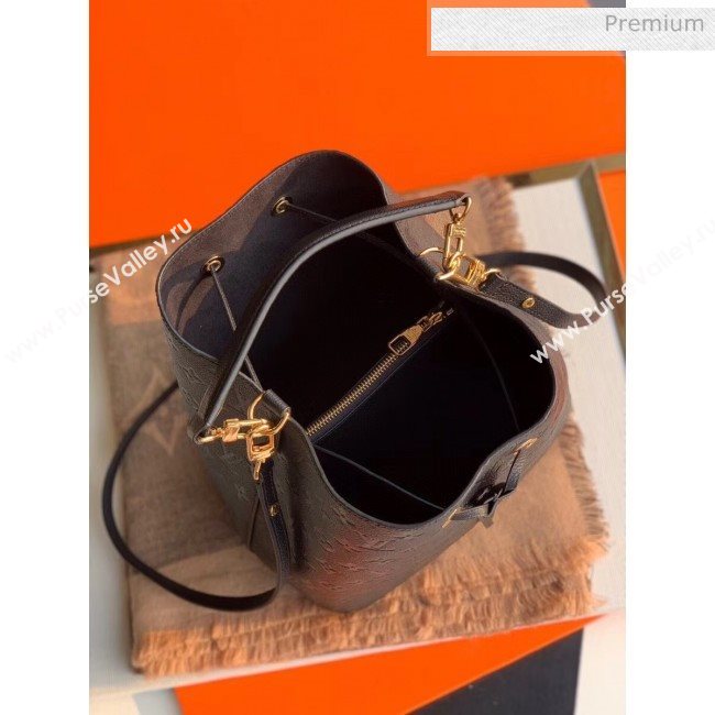 Louis Vuitton NéoNoé MM Bucket Bag in Monogram Embossed Leather M45256 Black 2020 (KI-20061917)