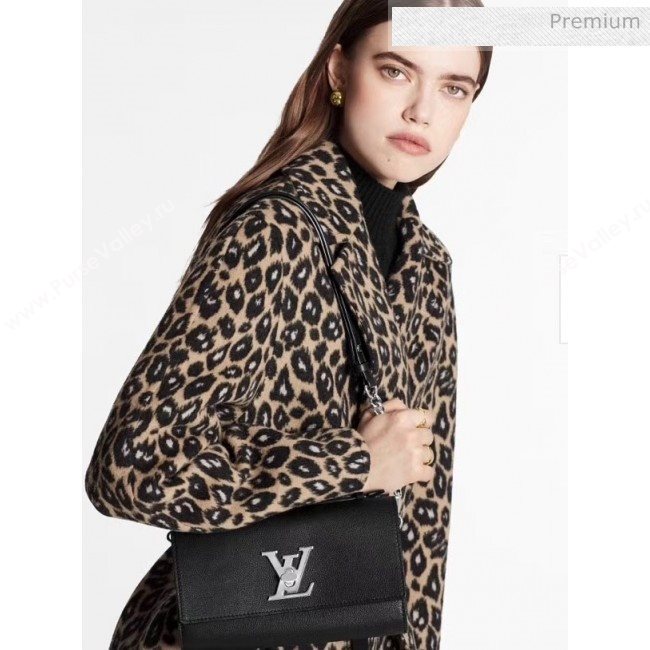 Louis Vuitton Lockme Clutch/Shoulder Bag in Grained Calfskin M56088 Black 2020 (KI-20061919)