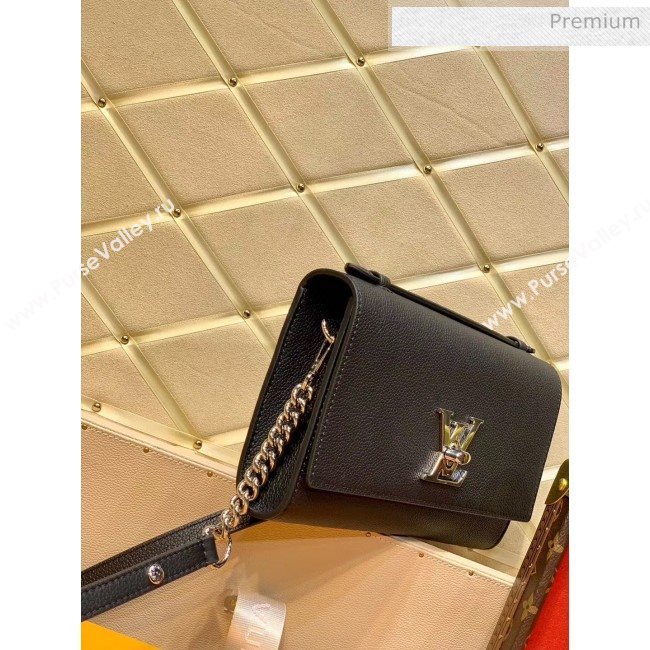 Louis Vuitton Lockme Clutch/Shoulder Bag in Grained Calfskin M56088 Black 2020 (KI-20061919)