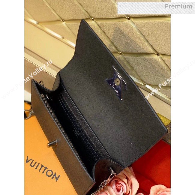 Louis Vuitton Lockme Clutch/Shoulder Bag in Grained Calfskin M56088 Black 2020 (KI-20061919)