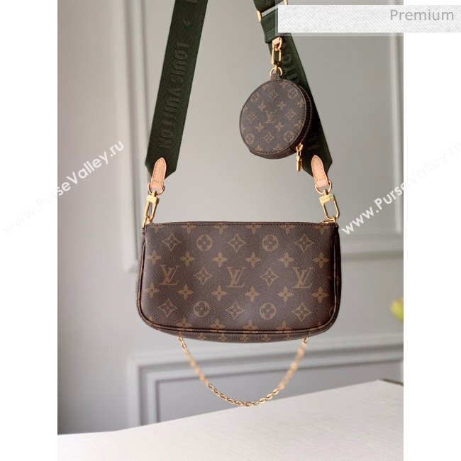 Louis Vuitton Multi Pochette Accessoires Monogram Canvas Mickey Mouse Triple Shoulder Bag M44813 Green 2020 (KI-20061922)