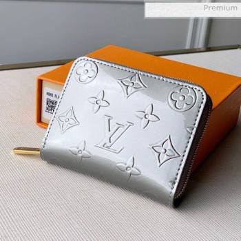 Louis Vuitton Zippy Coin Purse in Monogram Patent Calfskin M60067 Silver 2020 (KI-20061925)