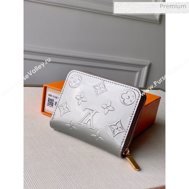 Louis Vuitton Zippy Coin Purse in Monogram Patent Calfskin M60067 Silver 2020 (KI-20061925)