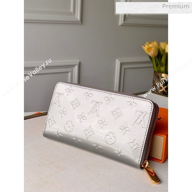 Louis Vuitton Zippy Long Wallet in Monogram Patent Calfskin M60017 Silver 2020 (KI-20061926)