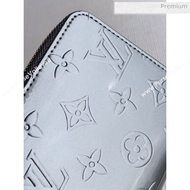 Louis Vuitton Zippy Long Wallet in Monogram Patent Calfskin M60017 Silver 2020 (KI-20061926)