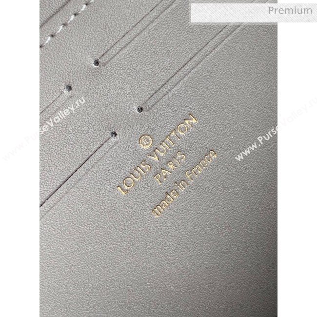 Louis Vuitton Zippy Long Wallet in Monogram Patent Calfskin M60017 Silver 2020 (KI-20061926)