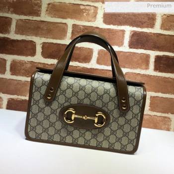 Gucci Horsebit 1955 GG Canvas Small Top Handle Bag 627323 Beige 2020 (DLH-20062003)