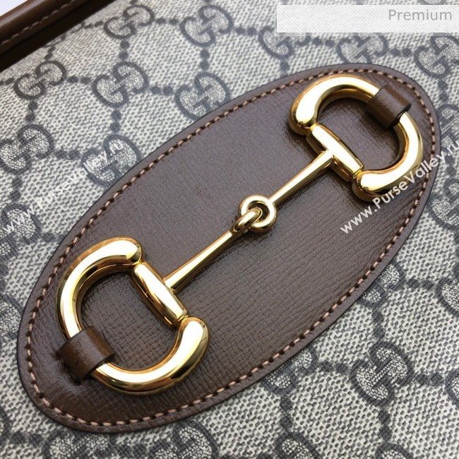 Gucci Horsebit 1955 GG Canvas Small Top Handle Bag 627323 Beige 2020 (DLH-20062003)
