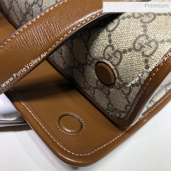 Gucci Horsebit 1955 GG Canvas Small Top Handle Bag 627323 Beige 2020 (DLH-20062003)