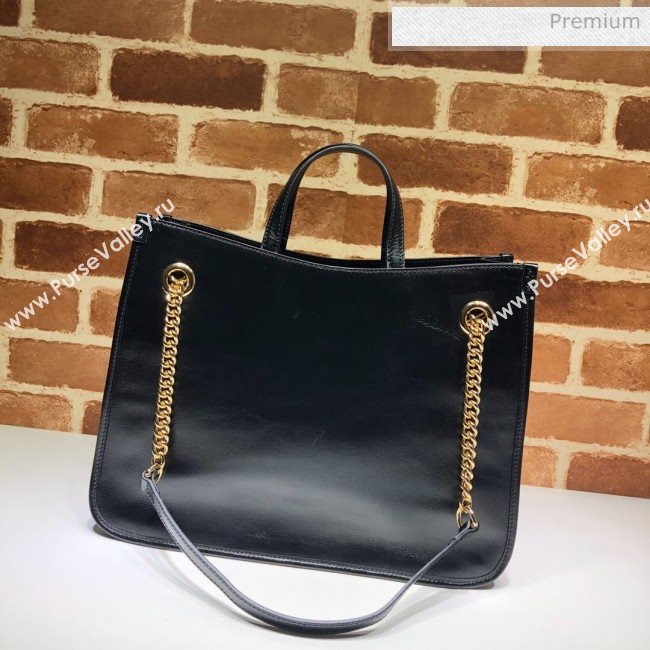 Gucci Horsebit 1955 Leather Medium Tote Bag 621144 Black 2020 (DLH-20062007)