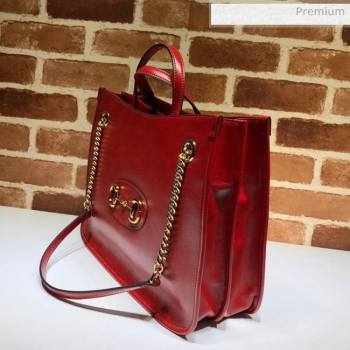 Gucci Horsebit 1955 Leather Medium Tote Bag 621144 Red 2020 (DLH-20062009)
