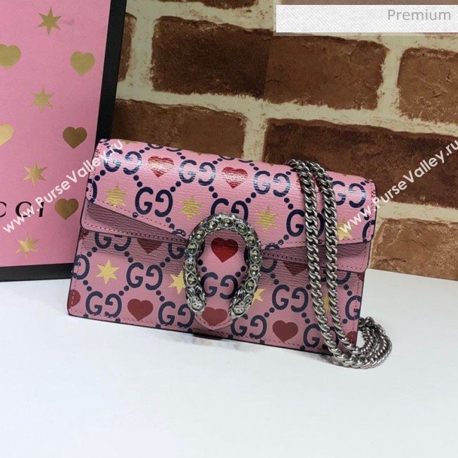 Gucci Dionysus GG Love Leather Super Mini Bag 476432 Pink 2020 (DHL-20062011)