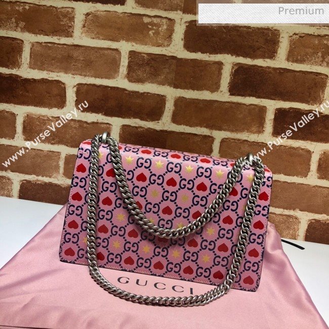 Gucci Dionysus GG Love Leather Small Bag ‎400249 Pink 2020 (DHL-20062013)