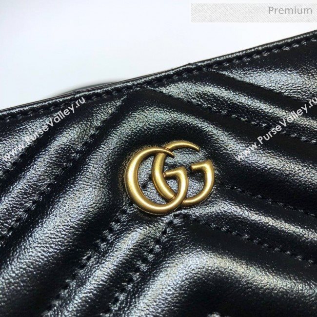 Gucci GG Marmont Chevron Shoulder Bag 524592 Black 2020 (DHL-20062014)
