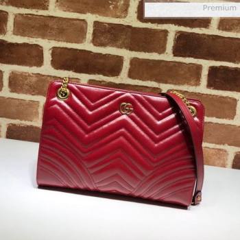 Gucci GG Marmont Chevron Shoulder Bag 524592 Red 2020 (DHL-20062015)