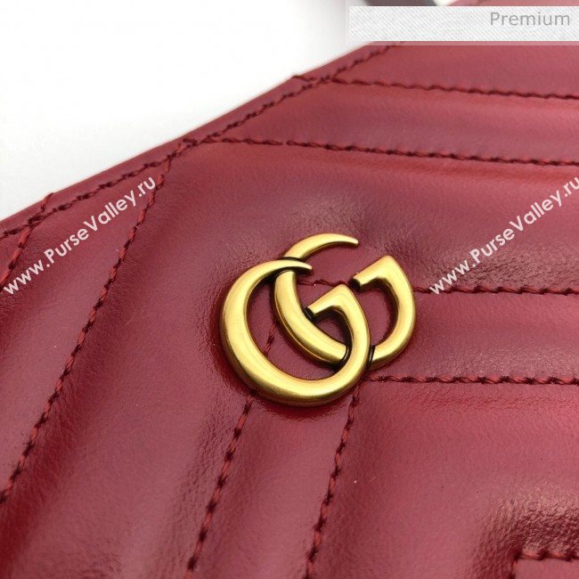 Gucci GG Marmont Chevron Shoulder Bag 524592 Red 2020 (DHL-20062015)