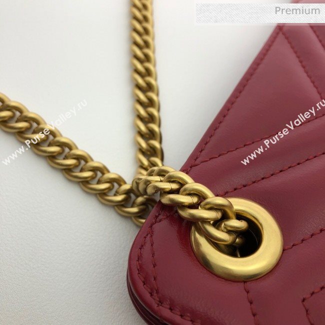 Gucci GG Marmont Chevron Shoulder Bag 524592 Red 2020 (DHL-20062015)