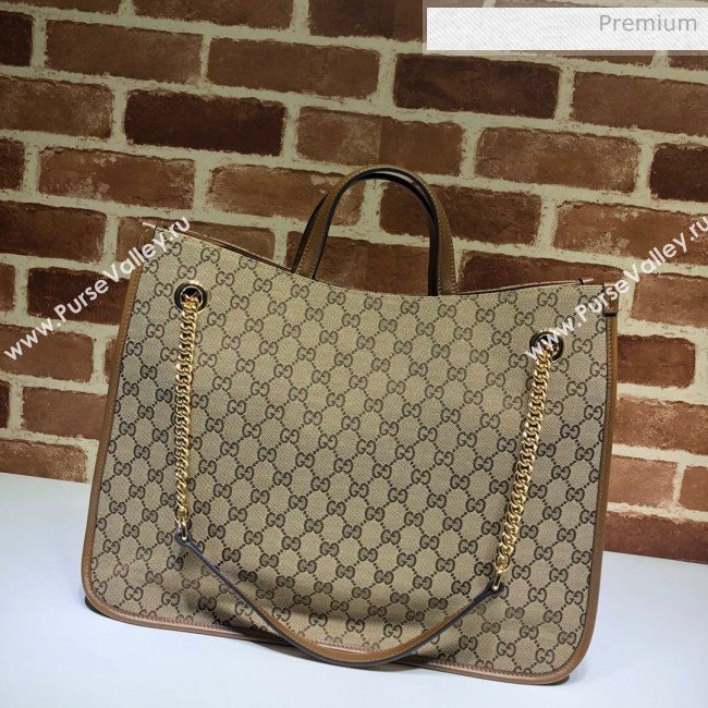 Gucci Horsebit 1955 GG Canvas Large Tote Bag 623695 Brown 2020 (DHL-20062019)