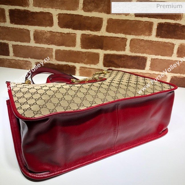 Gucci Horsebit 1955 GG Canvas Large Tote Bag 623695 Red 2020 (DHL-20062020)