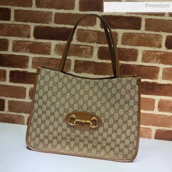 Gucci Horsebit 1955 GG Canvas Medium Tote Bag 623694 Brown 2020 (DHL-20062016)