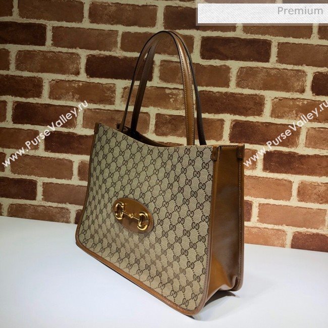 Gucci Horsebit 1955 GG Canvas Medium Tote Bag 623694 Brown 2020 (DHL-20062016)