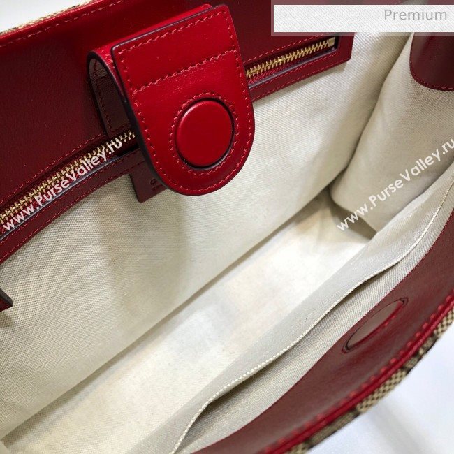 Gucci Horsebit 1955 GG Canvas Medium Tote Bag 623694 Red 2020 (DHL-20062017)