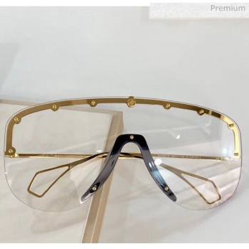 Gucci Mask Sunglasses 610414 Gold/Black 2020 (A-20061302)