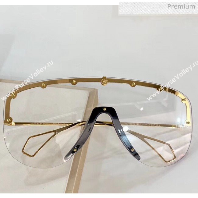 Gucci Mask Sunglasses 610414 Gold/Black 2020 (A-20061302)