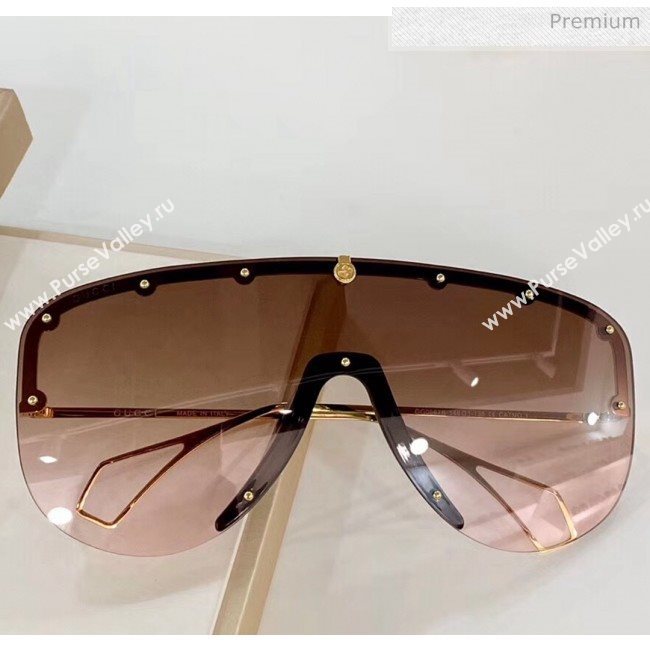 Gucci Mask Sunglasses 610414 Brown 01 2020 (A-20061305)